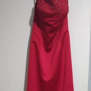 Size 6 strapless long red dress